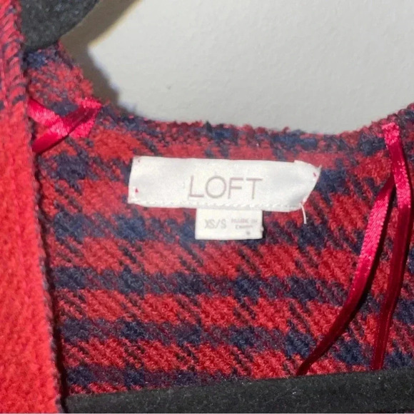 Loft sweater wrap cape poncho one size red/blue XS/S - Picture 4 of 6